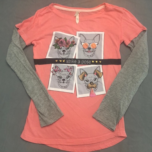 Girls “strike a pose” long sleeve T-shirt sz 10 - Picture 1 of 3